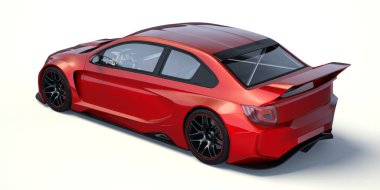 Markasız, jenerik konsept bir arabanın 3 boyutlu çizimi