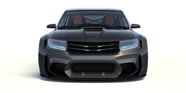 Markasız, jenerik konsept bir arabanın 3 boyutlu çizimi