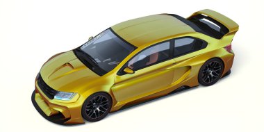 Markasız, jenerik konsept bir arabanın 3 boyutlu çizimi