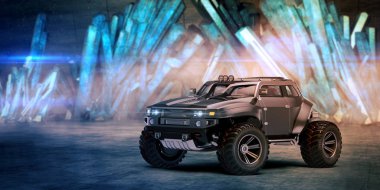 stüdyo ortamında marka-daha az genel kavramı Off-Road araba 3D render