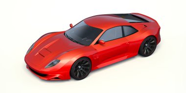 Markasız, jenerik konsept bir arabanın 3 boyutlu çizimi