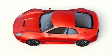 Markasız, jenerik konsept bir arabanın 3 boyutlu çizimi