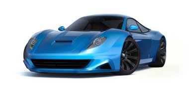 Markasız, jenerik konsept bir arabanın 3 boyutlu çizimi