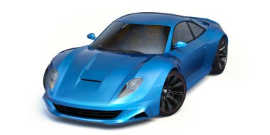 Markasız, jenerik konsept bir arabanın 3 boyutlu çizimi