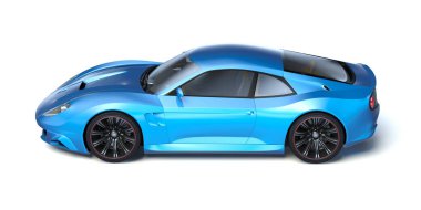 Markasız, jenerik konsept bir arabanın 3 boyutlu çizimi