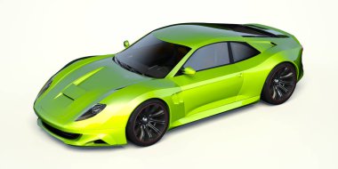 Markasız, jenerik konsept bir arabanın 3 boyutlu çizimi