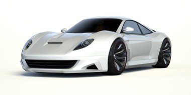 Markasız, jenerik konsept bir arabanın 3 boyutlu çizimi