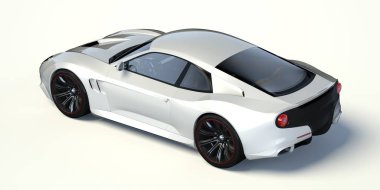 Markasız, jenerik konsept bir arabanın 3 boyutlu çizimi