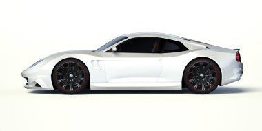 Markasız, jenerik konsept bir arabanın 3 boyutlu çizimi