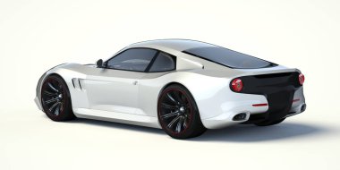 Markasız, jenerik konsept bir arabanın 3 boyutlu çizimi