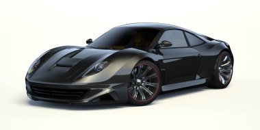 Markasız, jenerik konsept bir arabanın 3 boyutlu çizimi