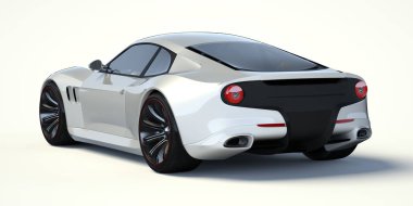 Markasız, jenerik konsept bir arabanın 3 boyutlu çizimi