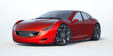 Markasız, jenerik konsept bir arabanın 3 boyutlu çizimi