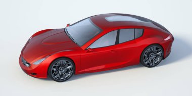 Markasız, jenerik konsept bir arabanın 3 boyutlu çizimi