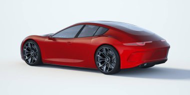 Markasız, jenerik konsept bir arabanın 3 boyutlu çizimi