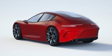 Markasız, jenerik konsept bir arabanın 3 boyutlu çizimi