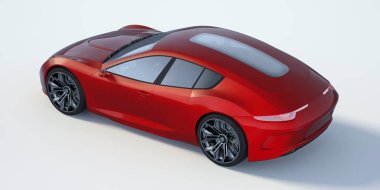 Markasız, jenerik konsept bir arabanın 3 boyutlu çizimi