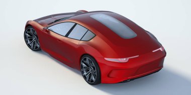 Markasız, jenerik konsept bir arabanın 3 boyutlu çizimi