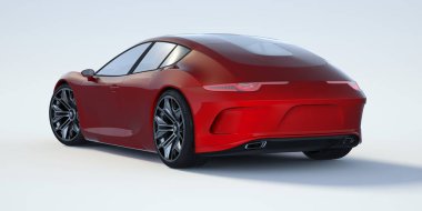 Markasız, jenerik konsept bir arabanın 3 boyutlu çizimi