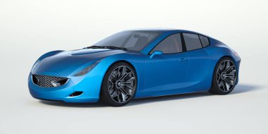 Markasız, jenerik konsept bir arabanın 3 boyutlu çizimi