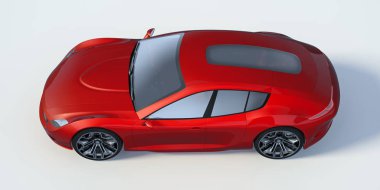 Markasız, jenerik konsept bir arabanın 3 boyutlu çizimi