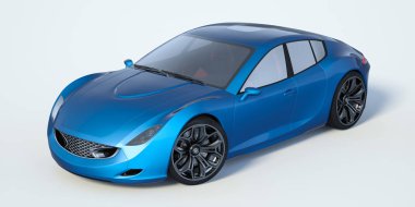 Markasız, jenerik konsept bir arabanın 3 boyutlu çizimi