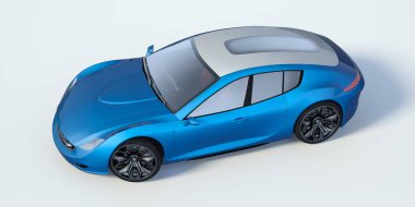 Markasız, jenerik konsept bir arabanın 3 boyutlu çizimi