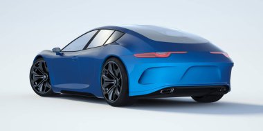 Markasız, jenerik konsept bir arabanın 3 boyutlu çizimi