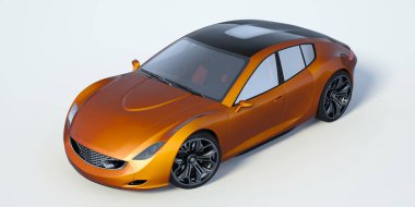 Markasız, jenerik konsept bir arabanın 3 boyutlu çizimi