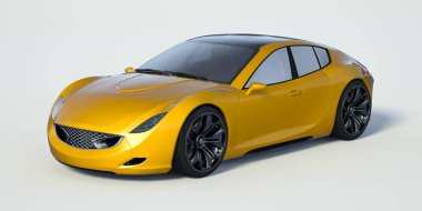 Markasız, jenerik konsept bir arabanın 3 boyutlu çizimi