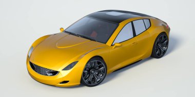 Markasız, jenerik konsept bir arabanın 3 boyutlu çizimi