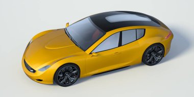 Markasız, jenerik konsept bir arabanın 3 boyutlu çizimi