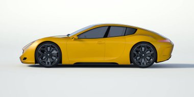 Markasız, jenerik konsept bir arabanın 3 boyutlu çizimi