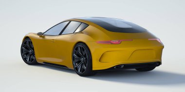 Markasız, jenerik konsept bir arabanın 3 boyutlu çizimi