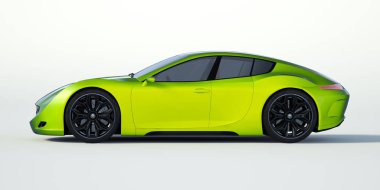 Markasız, jenerik konsept bir arabanın 3 boyutlu çizimi