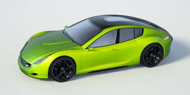 Markasız, jenerik konsept bir arabanın 3 boyutlu çizimi