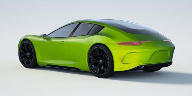 Markasız, jenerik konsept bir arabanın 3 boyutlu çizimi