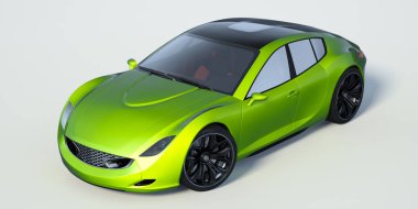 Markasız, jenerik konsept bir arabanın 3 boyutlu çizimi