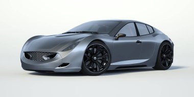 Markasız, jenerik konsept bir arabanın 3 boyutlu çizimi