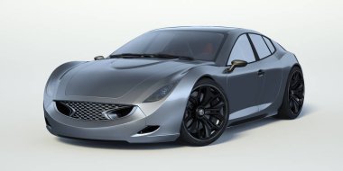 Markasız, jenerik konsept bir arabanın 3 boyutlu çizimi