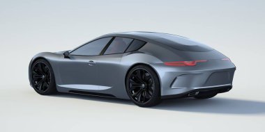 Markasız, jenerik konsept bir arabanın 3 boyutlu çizimi