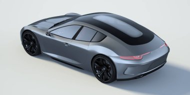 Markasız, jenerik konsept bir arabanın 3 boyutlu çizimi