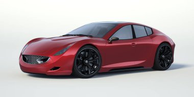 Markasız, jenerik konsept bir arabanın 3 boyutlu çizimi