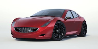 Markasız, jenerik konsept bir arabanın 3 boyutlu çizimi