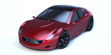 Markasız, jenerik konsept bir arabanın 3 boyutlu çizimi