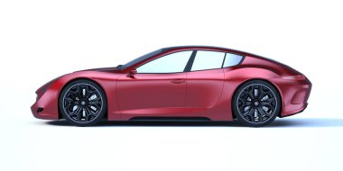 Markasız, jenerik konsept bir arabanın 3 boyutlu çizimi