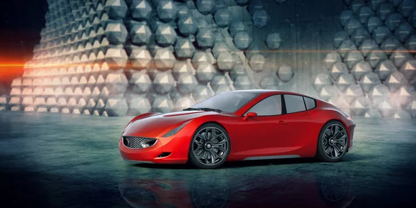 Rendering Una Concept Car Generica Senza Marchio — Foto Stock