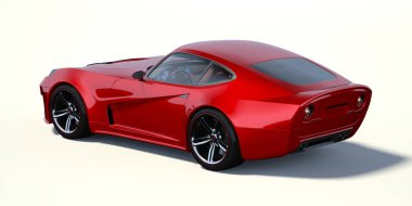 Markasız, jenerik konsept bir arabanın 3 boyutlu çizimi