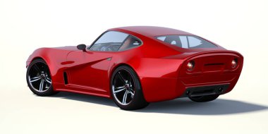 Markasız, jenerik konsept bir arabanın 3 boyutlu çizimi