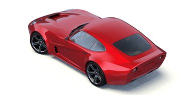 Markasız, jenerik konsept bir arabanın 3 boyutlu çizimi